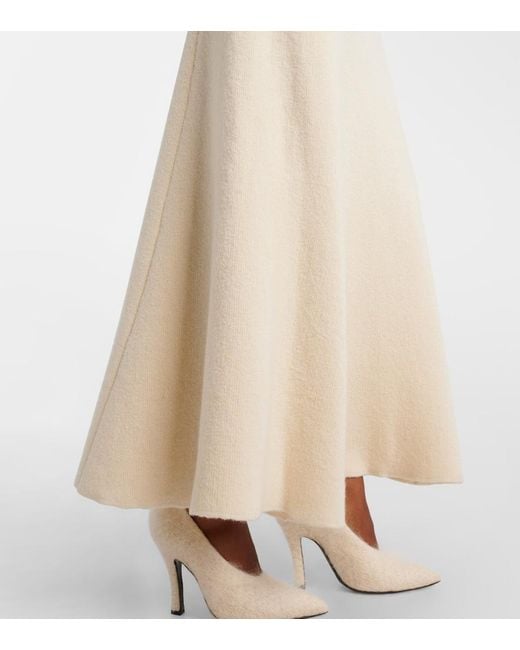Magda Butrym White Wool, Silk, And Cashmere Maxi Dress