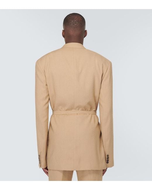 Dries Van Noten Natural Bishop Bis Belted Blazer for men