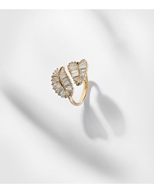 Anita Ko White Palm Leaf 18Kt Ring With Diamonds