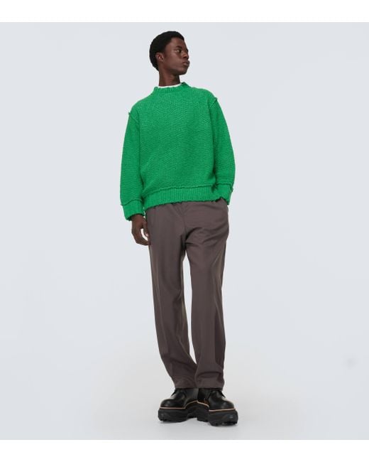 Pull en coton Sacai pour homme en coloris Green