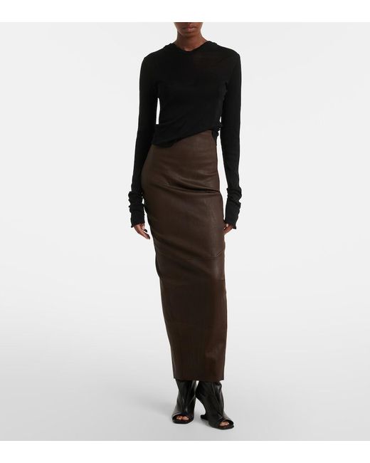 Rick Owens Black Cotton Jersey Top