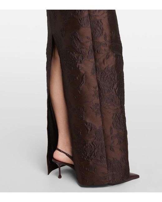 Emilia Wickstead Purple Laelia Jacquard Corset Gown