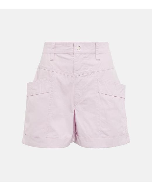 Isabel Marant Pink High-Rise Shorts Rachel Aus Baumwolle