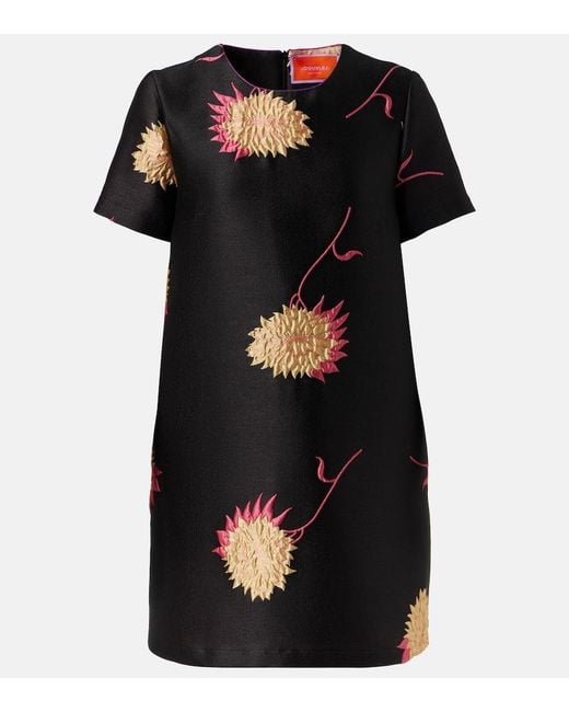 LaDoubleJ Black Swing Jacquard Minidress