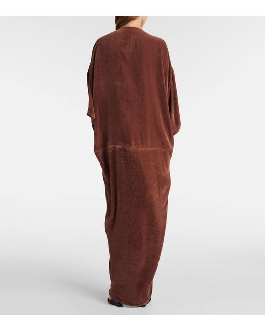 Rick Owens Brown Tommykite Gathered Jersey Gown