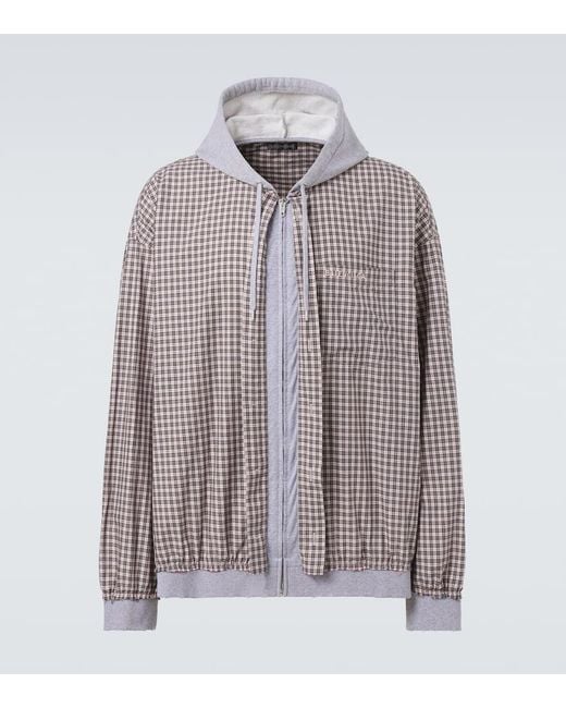 Balenciaga Multicolor Checked Cotton Poplin Jacket for men