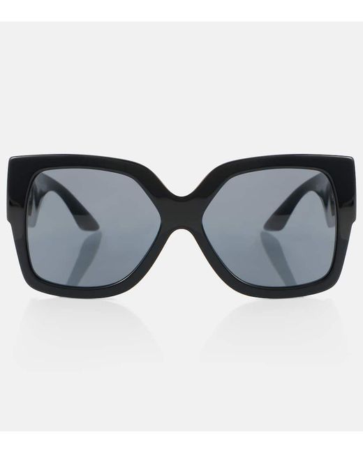 Versace Black Verzierte Oversize-Sonnenbrille Greca