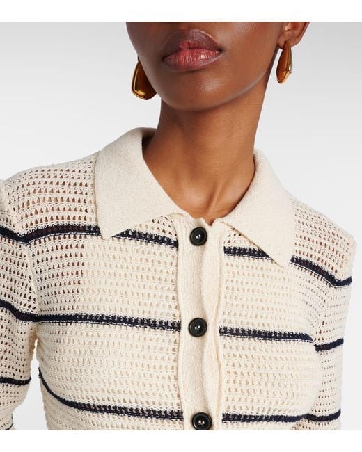 FRAME Natural The Shrunken Cotton-Blend Cardigan