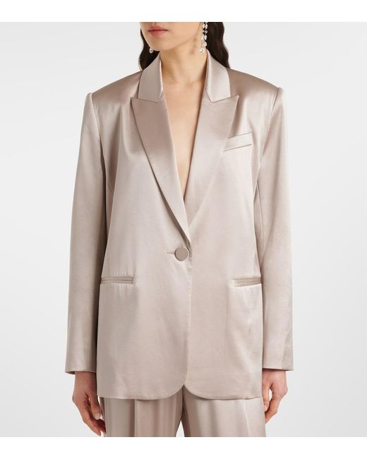 The Sei Natural Oversized Silk Satin Blazer