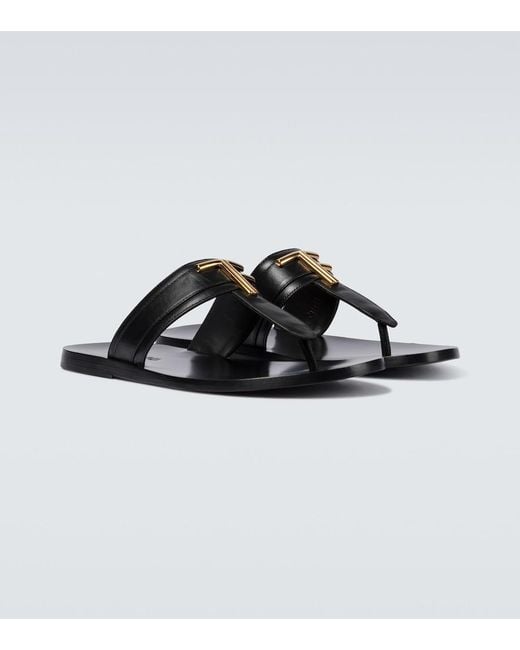 Tom Ford Brown Leather Thong Sandals for men
