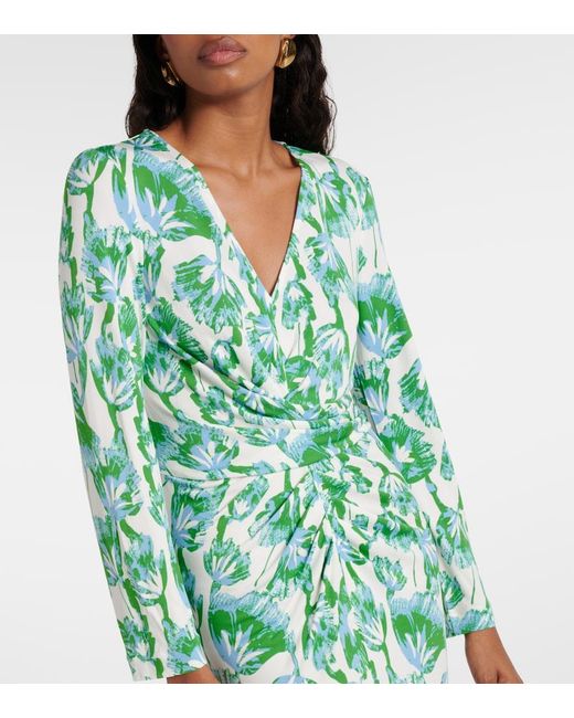Diane von Furstenberg Green Timmy Printed Midi Dress