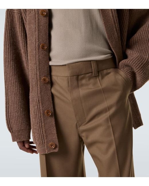 Lemaire Gerade Hose Aus Twill in Brown für Herren