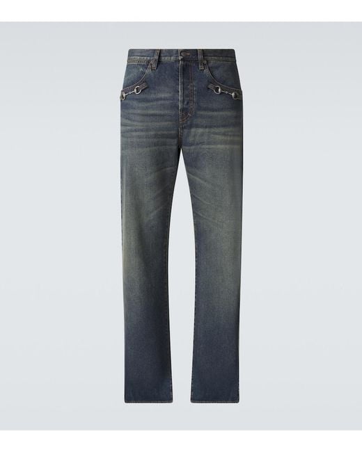 Gucci Flared Jeans Horsebit in Blue für Herren