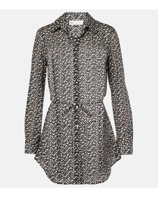 Vestido Corto De Algodon Tory Burch de color Gray