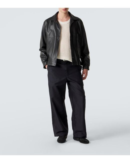 STÒFFA Black Leather Jacket for men