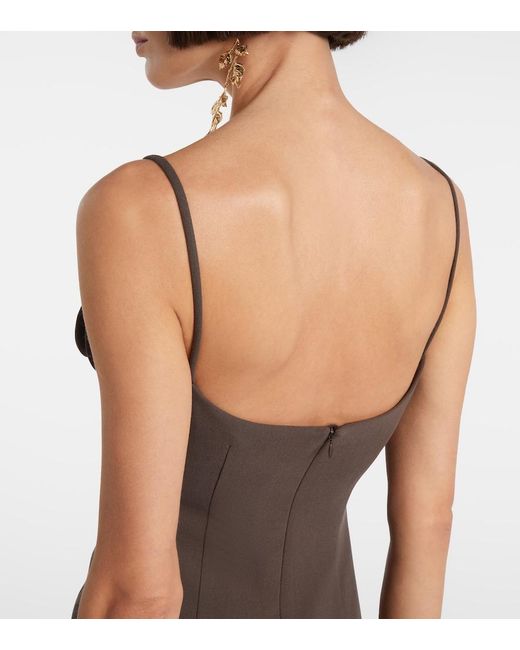 Magda Butrym Brown Wool-Blend Minidress