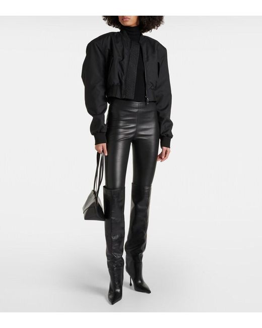 Wardrobe NYC Black Cropped Bomber Jacket
