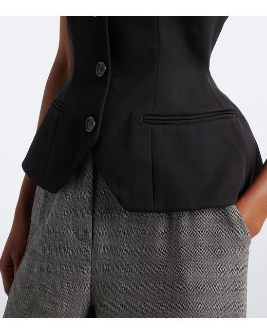 Magda Butrym Black Silk And Cashmere Vest