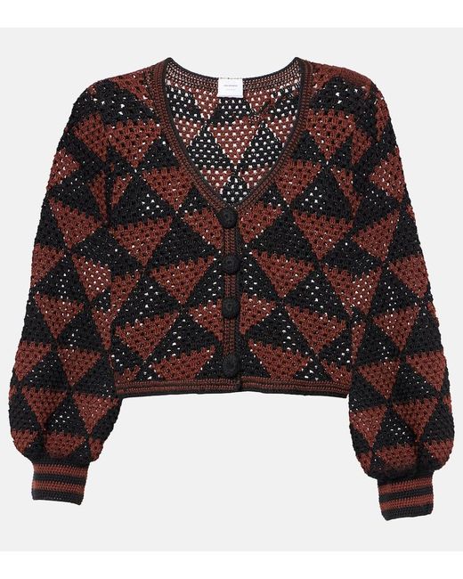 Cardigan Malia En Croche De Algodon Anna Kosturova de color Black