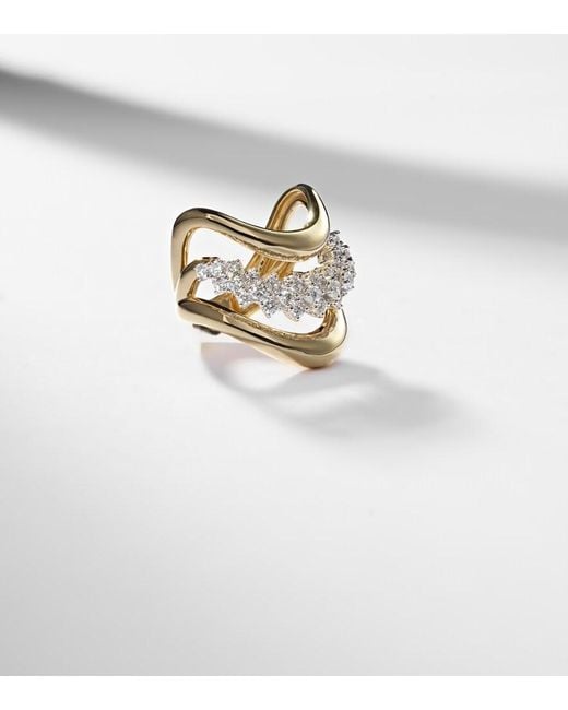 YEPREM White Golden Strada 18Kt Ring With Diamonds