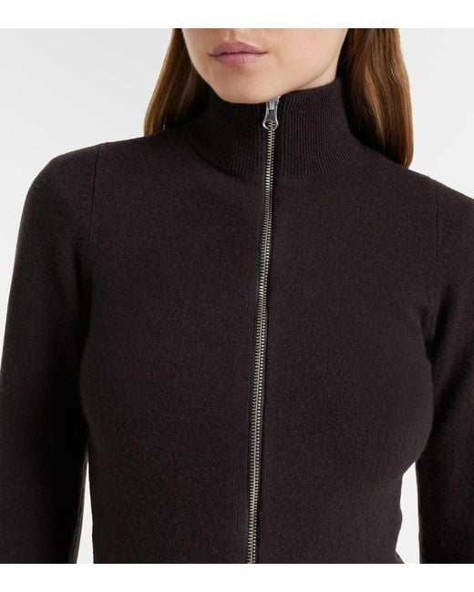 Extreme Cashmere Black N°302 Lemon Cashmere-Blend Zip-Up Cardigan