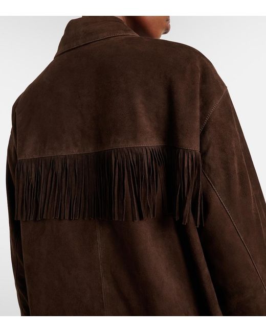 Nili Lotan Brown Foudre Fringed Suede Jacket