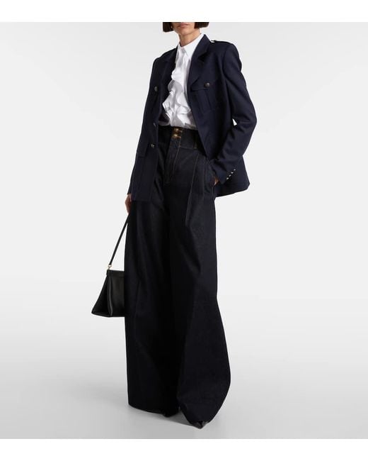 Ralph Lauren White Ruffled Cotton Poplin Shirt