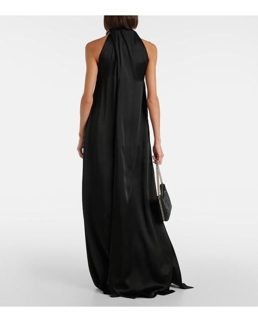 Stella McCartney Black Embroidered Halterneck Gown