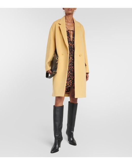 Isabel Marant Yellow Efegozi Wool-Blend Coat