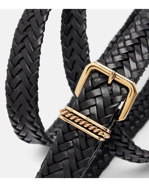 Etro Black Woven Leather Belt