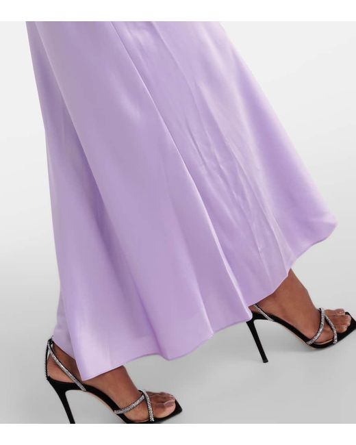 The Sei Purple Robe aus Seidensatin mit Spitze