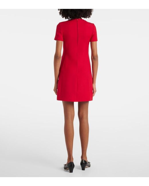 Valentino Red Crepe Couture Bow-Detail Minidress
