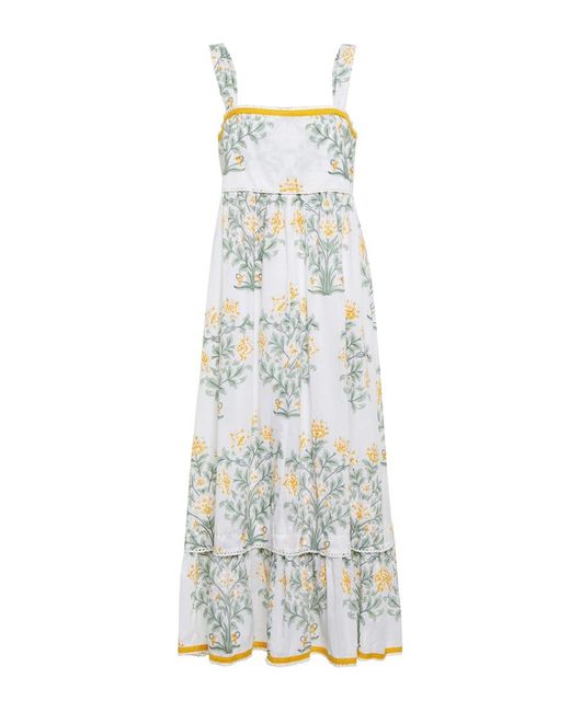 Vestido Midi De Algodon A Capas Floral Juliet Dunn de color Multicolor