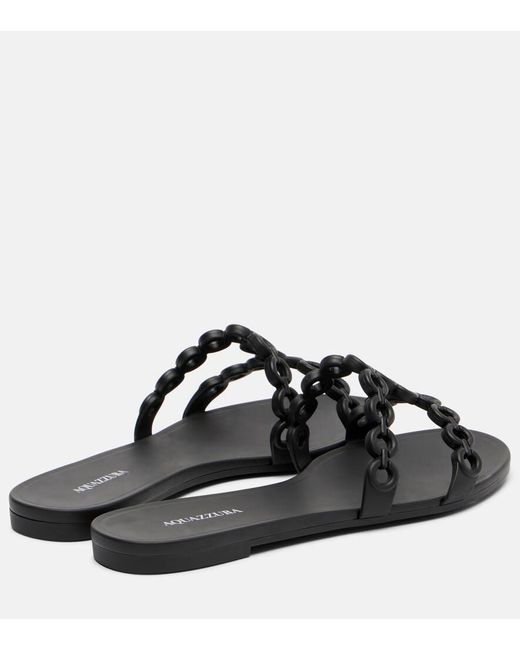 Aquazzura Black Infinity Chain Jelly Sandals