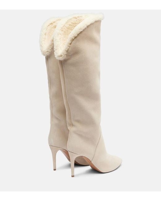 Paris Texas Natural Gaia 85 Suede Knee-High Boots