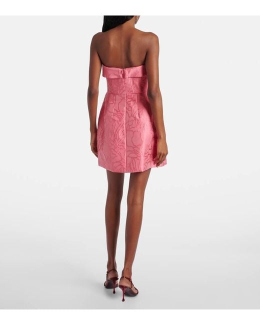 Rebecca Vallance Pink Petra Strapless Satin Minidress