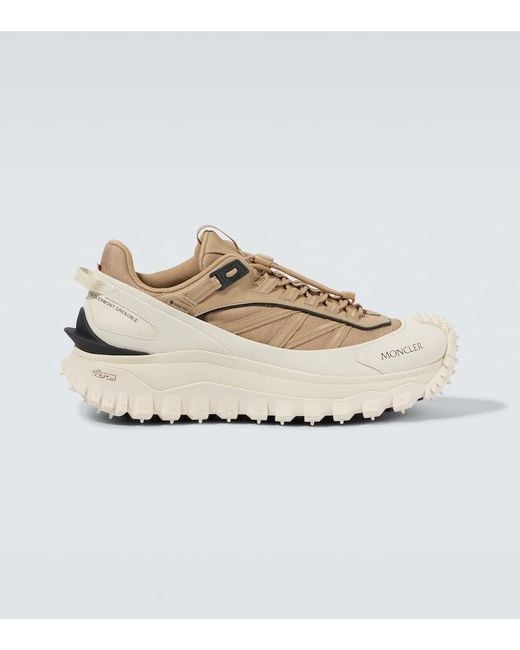 Moncler Metallic Trailgrip Leather-Trimmed Sneakers for men