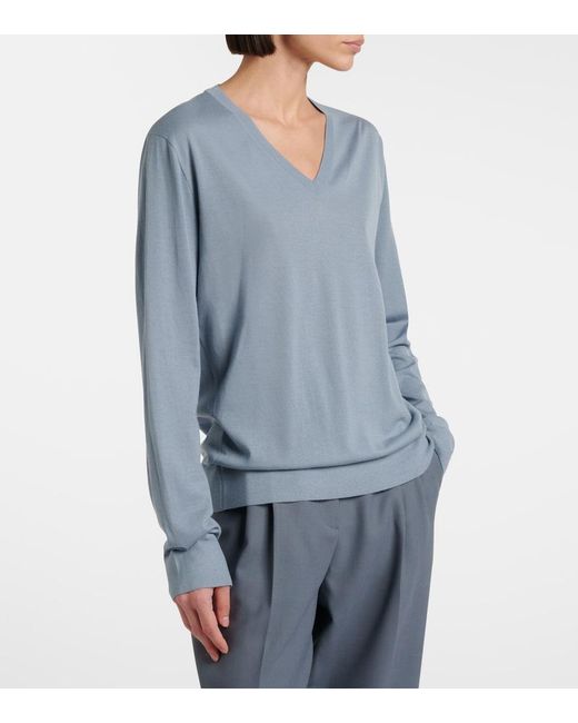 The Row Blue Naius Wool Sweater