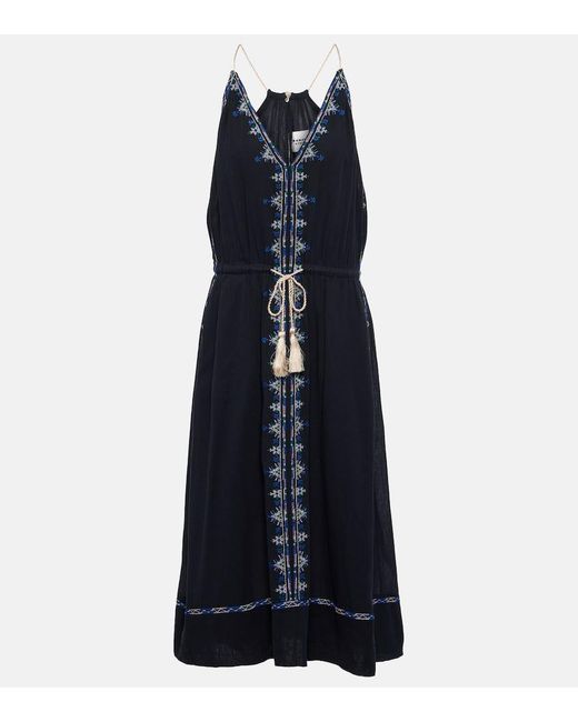 Vestido midi Siana de algodon Isabel Marant de color Blue