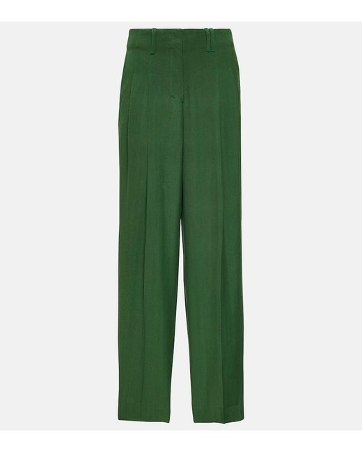 Jacquemus Green Le Pantalon Titolo High-Rise Wide-Leg Pants