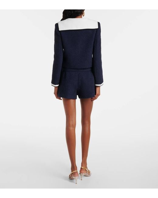 Self-Portrait Blue Boucle Jacket
