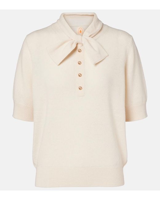 Jardin Des Orangers Natural Bow-Detail Wool And Cashmere Sweater