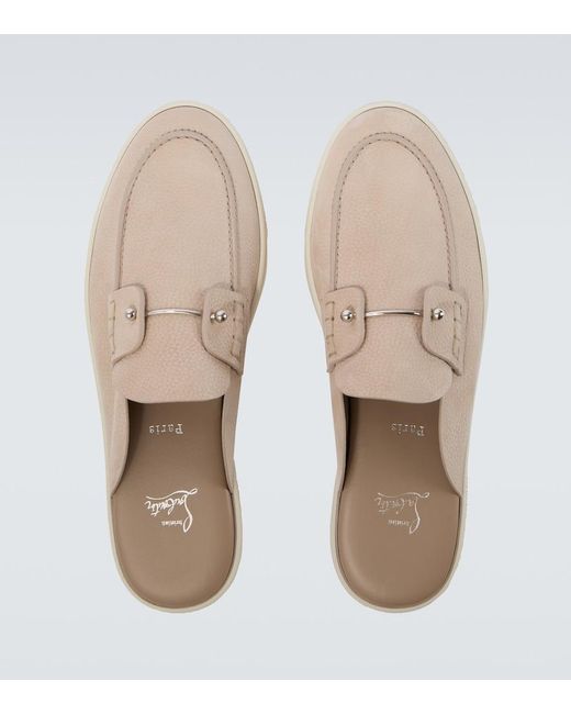 Christian Louboutin White Chanme Leather Mules for men