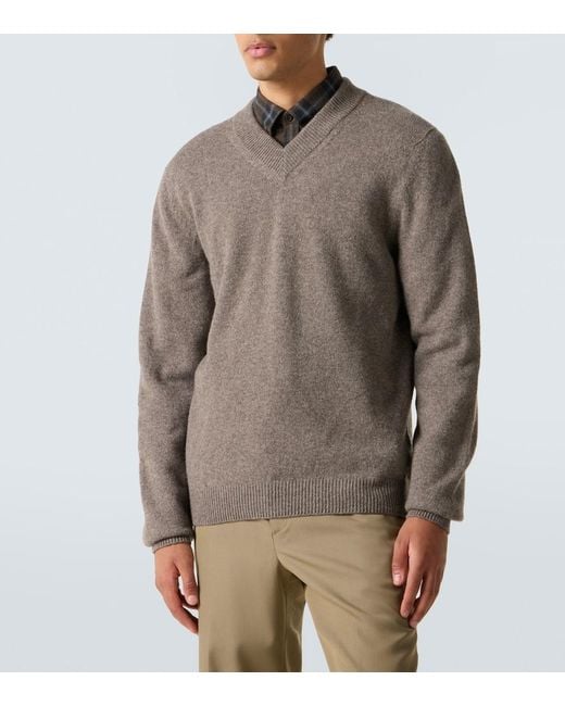 Sunspel Brown Wool Sweater for men