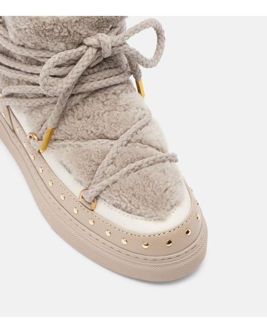 Inuikii Natural Schneestiefel Curly Rock Aus Leder Mit Shearling