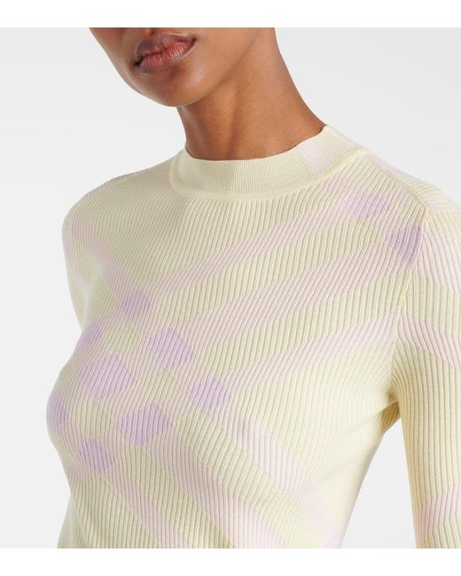 Burberry Yellow Top Check Aus Einem Wollgemisch