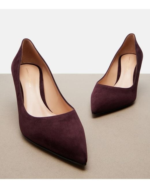 Gianvito Rossi Purple Gianvito Suede Pumps