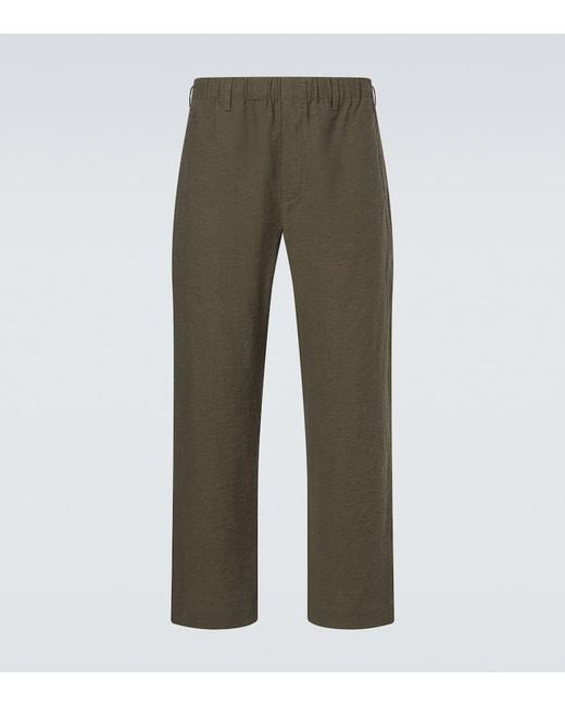Commas Green Mid-Rise Straight Pants for men