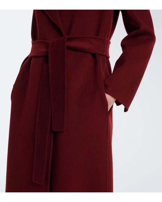 Max Mara Red Wool Wrap Coat