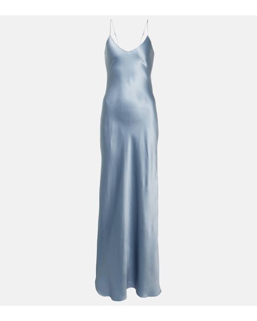 Nili Lotan Blue Cami Silk Charmeuse Gown